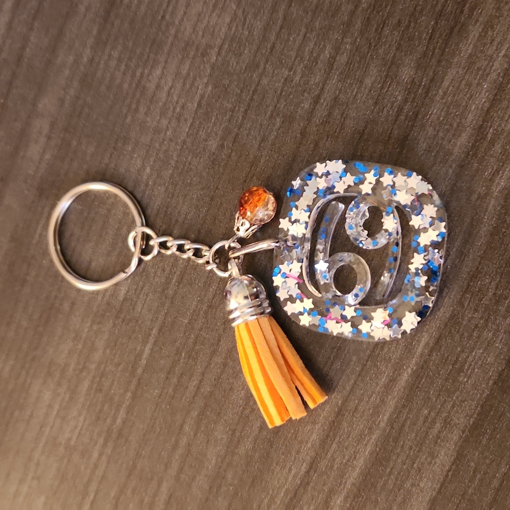 Zodiac Cancer Resin Keychain